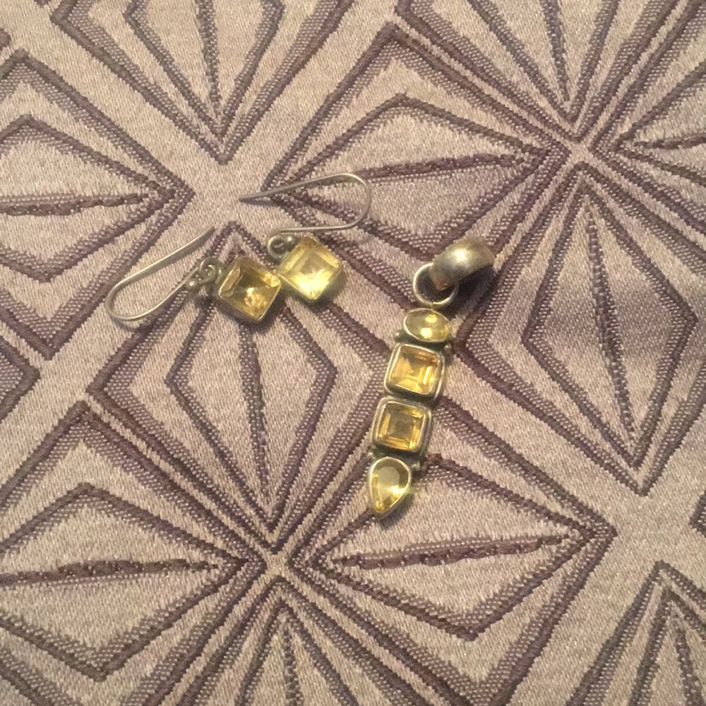 Genuine citrine .925 sterling set
